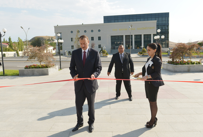 Azerbaijani president attends opening of Heydar Aliyev Center in Khizi