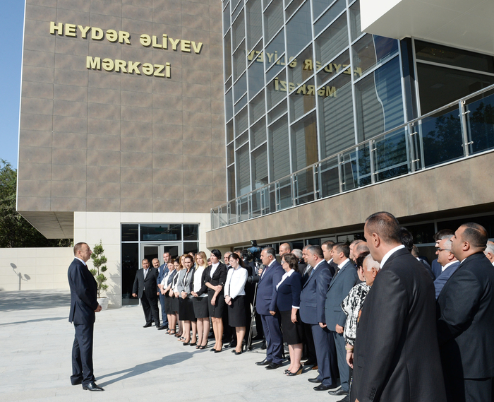 Azerbaijani president attends opening of Heydar Aliyev Center in Khizi