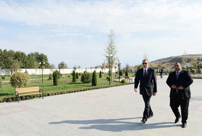 Azerbaijani president reviews reconstruction work at Heydar Aliyev Park in Khizi