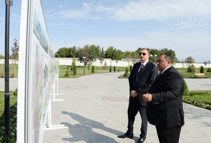 Azerbaijani president reviews reconstruction work at Heydar Aliyev Park in Khizi