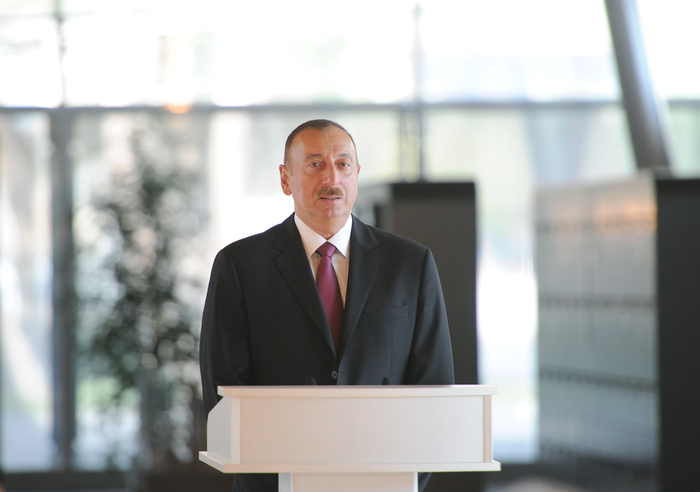 Azerbaijani president and his spouse attend opening of Carpet Museum