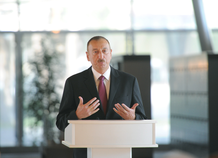 Azerbaijani president and his spouse attend opening of Carpet Museum