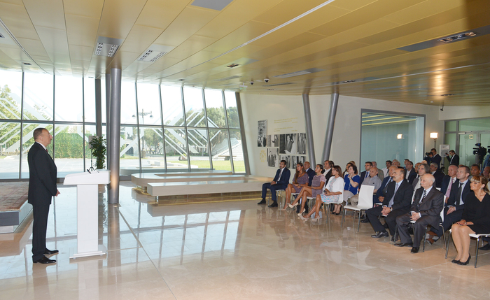 Azerbaijani president and his spouse attend opening of Carpet Museum