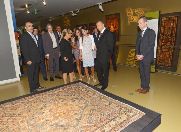 Azerbaijani president and his spouse attend opening of Carpet Museum