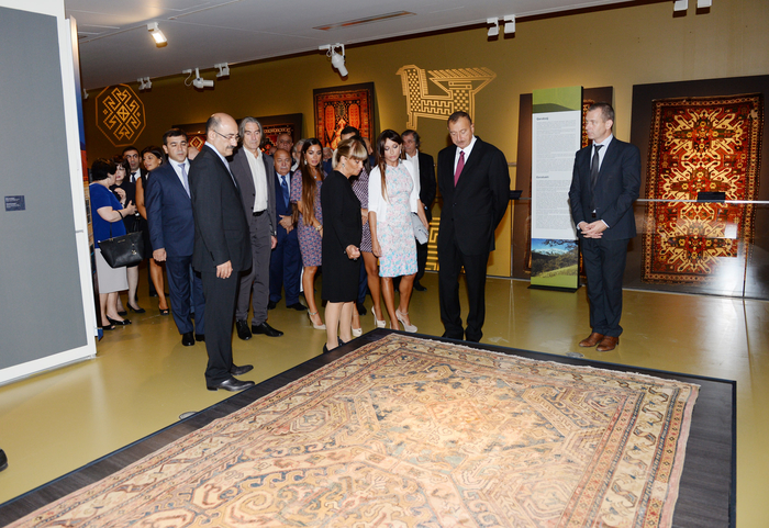 Azerbaijani president and his spouse attend opening of Carpet Museum