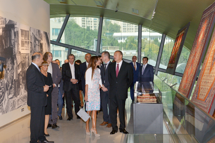 Azerbaijani president and his spouse attend opening of Carpet Museum