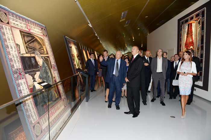 Azerbaijani president and his spouse attend opening of Carpet Museum