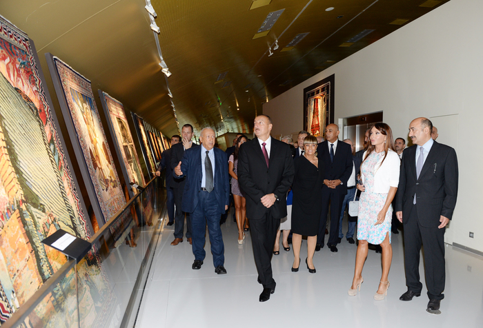 Azerbaijani president and his spouse attend opening of Carpet Museum