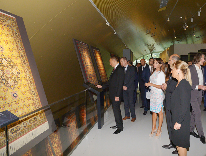 Azerbaijani president and his spouse attend opening of Carpet Museum