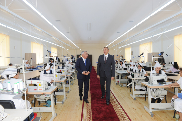 Azerbaijani president attends opening of garment factory in Horadiz city