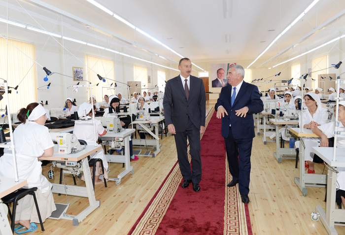 Azerbaijani president attends opening of garment factory in Horadiz city