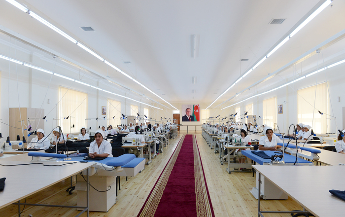 Azerbaijani president attends opening of garment factory in Horadiz city