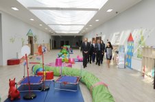 Azerbaijani president observes new office building of Baku Talents Education Complex