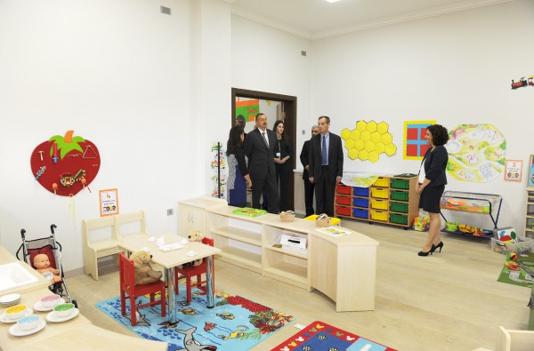 Azerbaijani president observes new office building of Baku Talents Education Complex