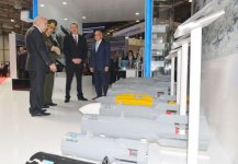 President Ilham Aliyev visits first Azerbaijan international defense industry exhibition
