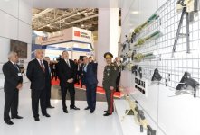 President Ilham Aliyev visits first Azerbaijan international defense industry exhibition