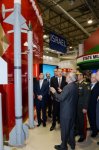 President Ilham Aliyev visits first Azerbaijan international defense industry exhibition
