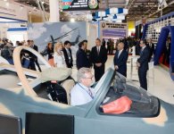 President Ilham Aliyev visits first Azerbaijan international defense industry exhibition