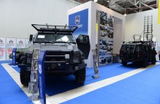 President Ilham Aliyev visits first Azerbaijan international defense industry exhibition