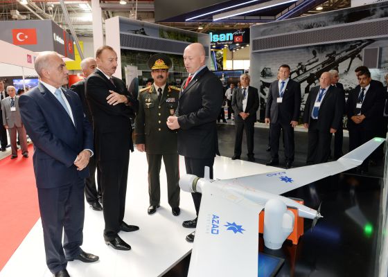 President Ilham Aliyev visits first Azerbaijan international defense industry exhibition