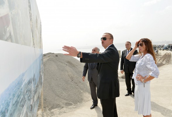 Azerbaijani president, his spouse review progress of construction at White City Boulevard
