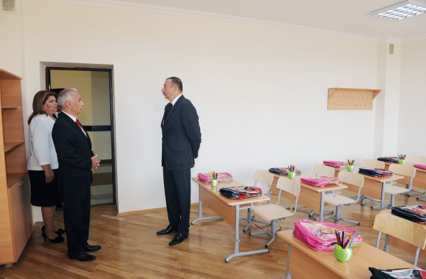 President Ilham Aliyev attended the opening of a new building of school No. 182 in Baku
