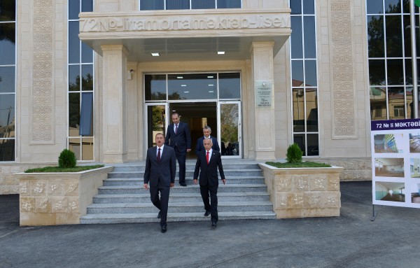 President Ilham Aliyev reviewed school-lyceum No. 72 and secondary school No. 80 in Baku
