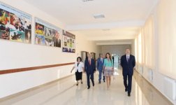 Azerbaijani president, his spouse attend opening of new building of school in Baku