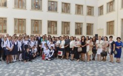 Azerbaijani president, his spouse attend opening of new building of school in Baku