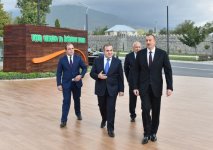 Azerbaijani president observes children's amusement and recreation park in Ismayilli