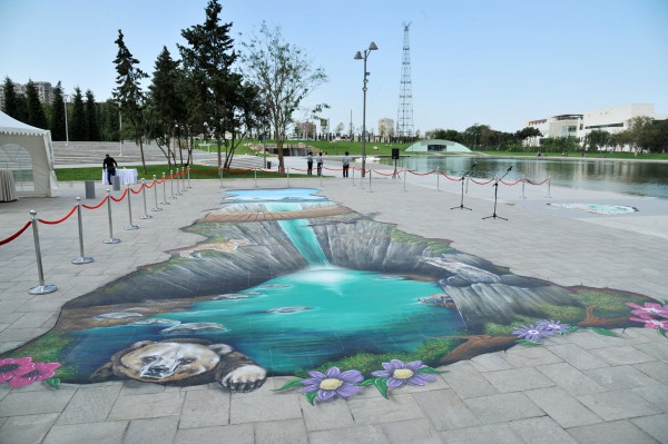 Heydar Aliyev Foundation Vice President attends opening of 3D graffiti project