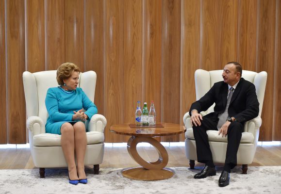 President Ilham Aliyev received Chairperson of the Federation Council of the Federal Assembly of the Russian Federation Valentina Matviyenko (PHOTO)