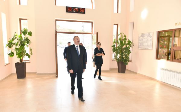 President Ilham Aliyev and his spouse attended the opening of a new bus station in Dashkasan (PHOTO)