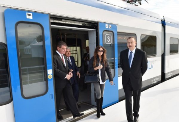 Azerbaijani president attends foundation laying ceremony of Stadler Ganja Carriage Factory