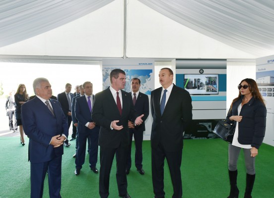 Azerbaijani president attends foundation laying ceremony of Stadler Ganja Carriage Factory
