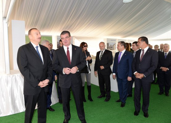 Azerbaijani president attends foundation laying ceremony of Stadler Ganja Carriage Factory