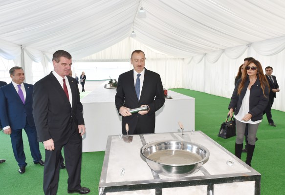 Azerbaijani president attends foundation laying ceremony of Stadler Ganja Carriage Factory