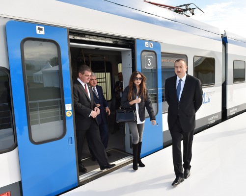 Azerbaijani president attends foundation laying ceremony of Stadler Ganja Carriage Factory