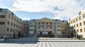 Azerbaijani president attends opening of secondary school block in Ganja (PHOTO)