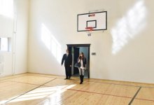 Azerbaijani president attends opening of secondary school block in Ganja (PHOTO)