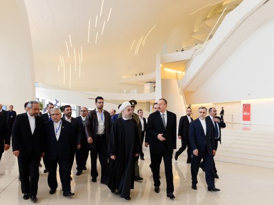 Azerbaijani, Iranian presidents attend business forum in Baku