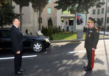 President Ilham Aliyev attended the opening of a new building of the headquarters in the military town of Shamkir military formation (PHOTO)