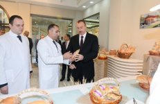 President Ilham Aliyev attended the opening of a bread factory in Shamkir (PHOTO)