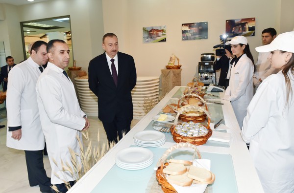 President Ilham Aliyev attended the opening of a bread factory in Shamkir (PHOTO)