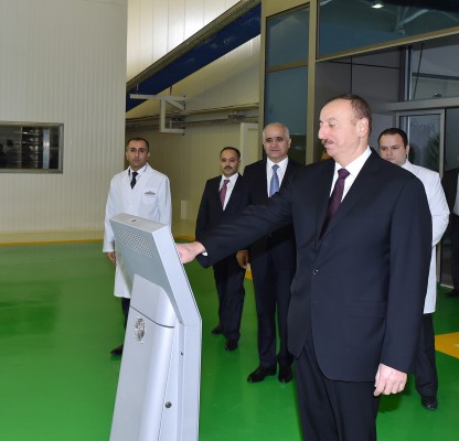 President Ilham Aliyev attended the opening of a bread factory in Shamkir (PHOTO)