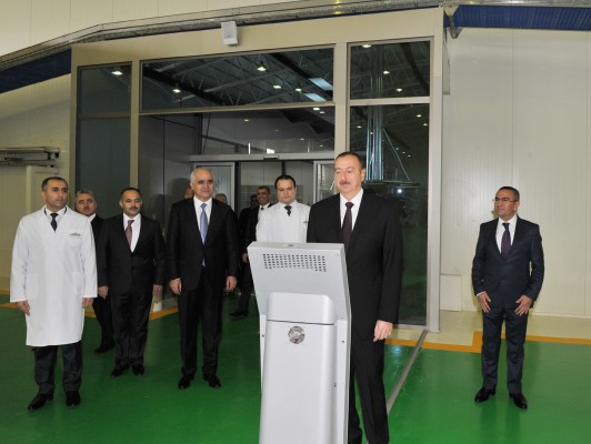 President Ilham Aliyev attended the opening of a bread factory in Shamkir (PHOTO)