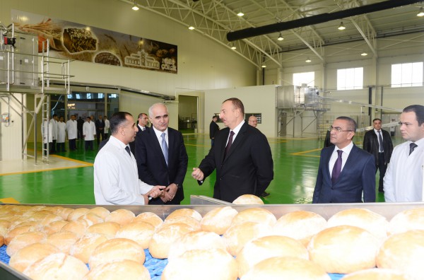 President Ilham Aliyev attended the opening of a bread factory in Shamkir (PHOTO)