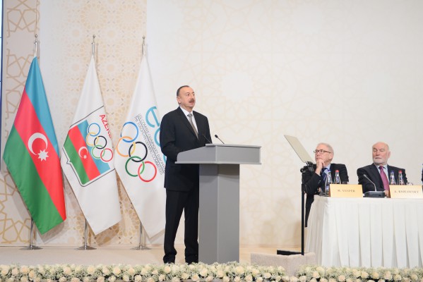 Azerbaijani president, his spouse attend General Assembly of European Olympic Committees