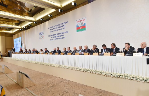 Azerbaijani president, his spouse attend General Assembly of European Olympic Committees