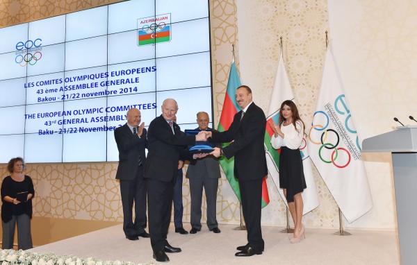 Azerbaijani president, his spouse attend General Assembly of European Olympic Committees